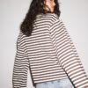 Tricou oversize cu mâneci lungi și dungi Tricou oversize cu mâneci lungi și dungi