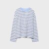 Tricou oversize cu mâneci lungi și dungi Tricou oversize cu mâneci lungi și dungi