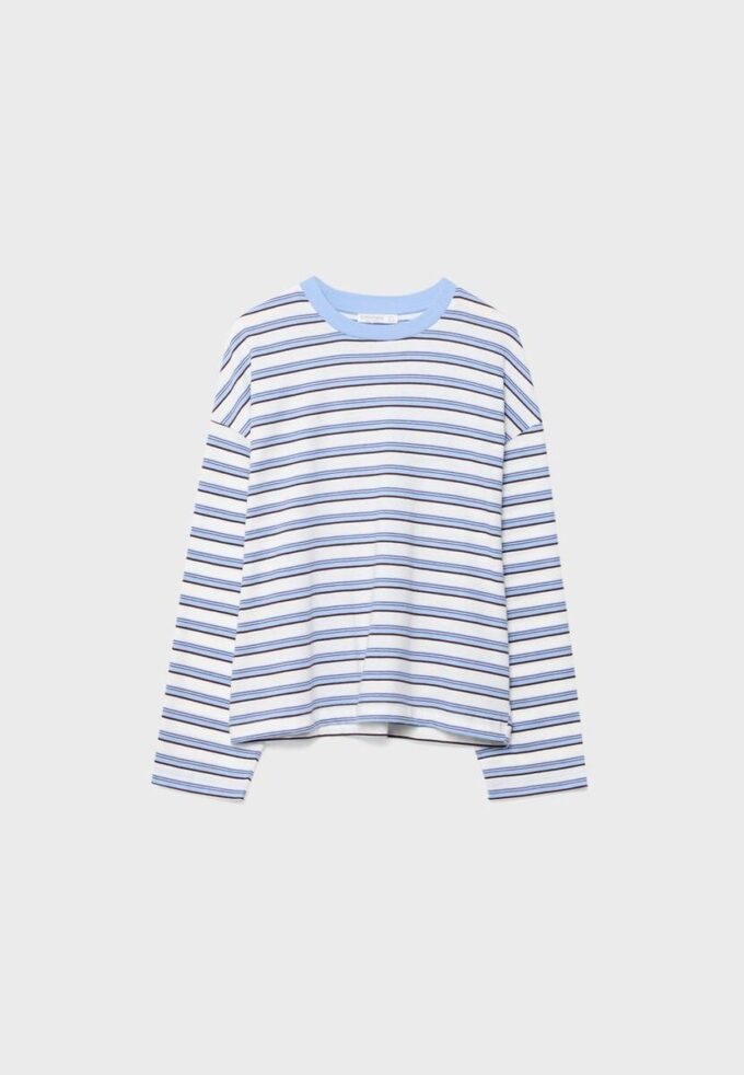 Tricou oversize cu mâneci lungi și dungi Tricou oversize cu mâneci lungi și dungi