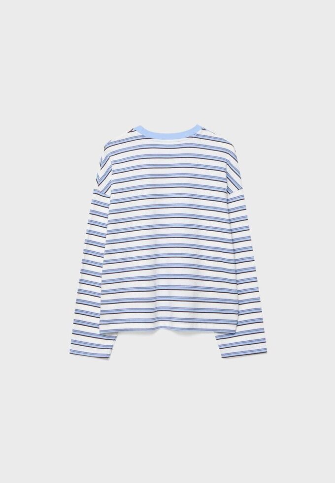 Tricou oversize cu mâneci lungi și dungi Tricou oversize cu mâneci lungi și dungi