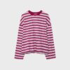 Tricou oversize cu mâneci lungi și dungi Tricou oversize cu mâneci lungi și dungi