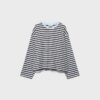 Tricou oversize cu mâneci lungi și dungi Tricou oversize cu mâneci lungi și dungi