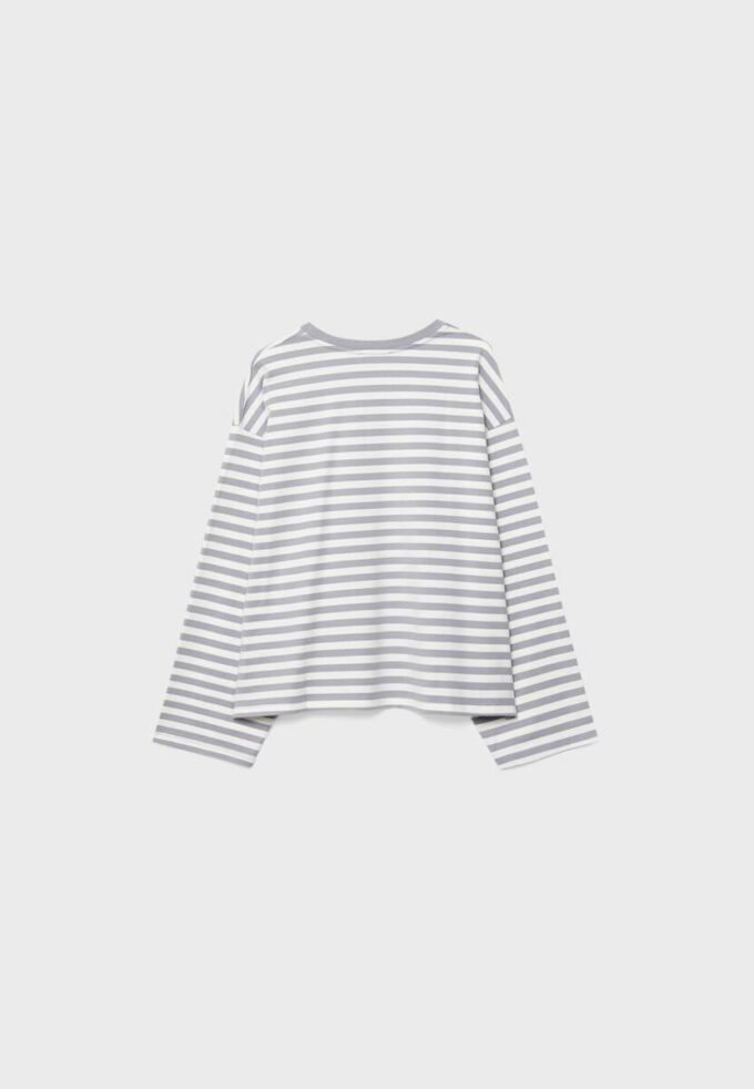 Tricou oversize cu mâneci lungi și dungi Tricou oversize cu mâneci lungi și dungi