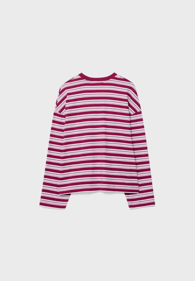 Tricou oversize cu mâneci lungi și dungi Tricou oversize cu mâneci lungi și dungi