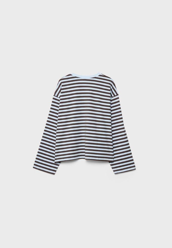 Tricou oversize cu mâneci lungi și dungi Tricou oversize cu mâneci lungi și dungi