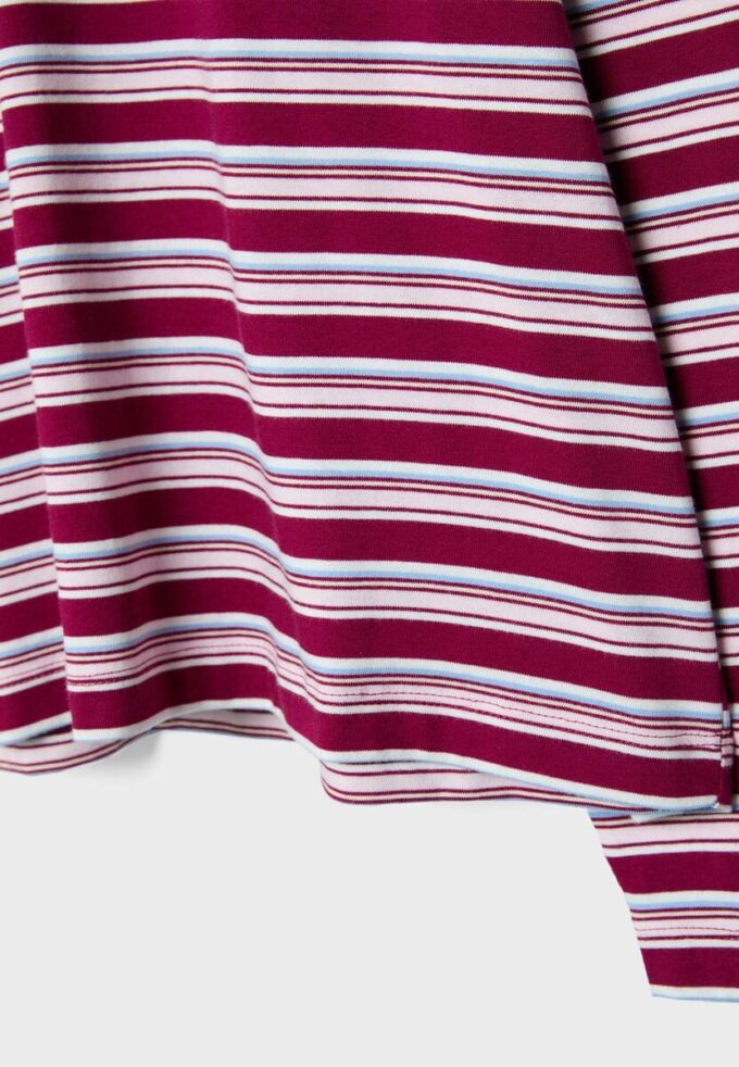 Tricou oversize cu mâneci lungi și dungi Tricou oversize cu mâneci lungi și dungi