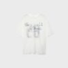 Tricou oversize din dantelă cu detalii grafice Tricou oversize din dantelă cu detalii grafice