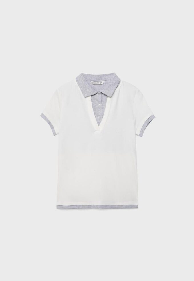 Tricou polo cu mâneci scurte, cu două straturi