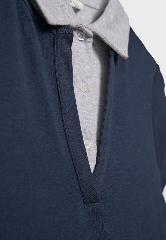 Tricou polo cu mâneci scurte, cu două straturi