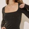 Tricou Seamless cu decolteu pătrat Tricou Seamless cu decolteu pătrat