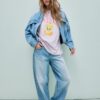 Tricou Sweety cu mânecă scurtă și guler rotund