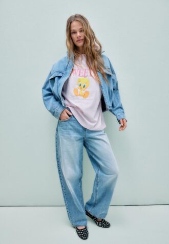 Tricou Sweety cu mânecă scurtă și guler rotund