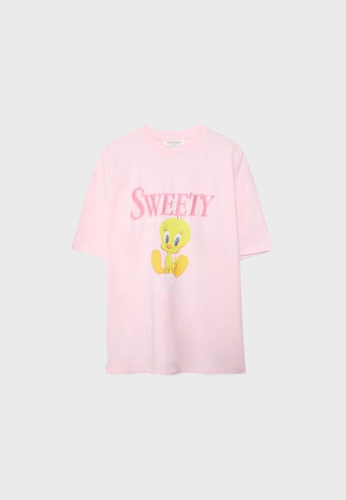 Tricou Sweety cu mânecă scurtă și guler rotund