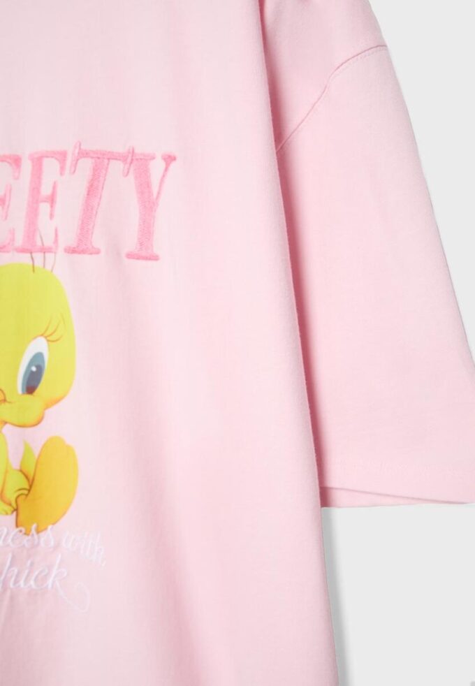 Tricou Sweety cu mânecă scurtă și guler rotund