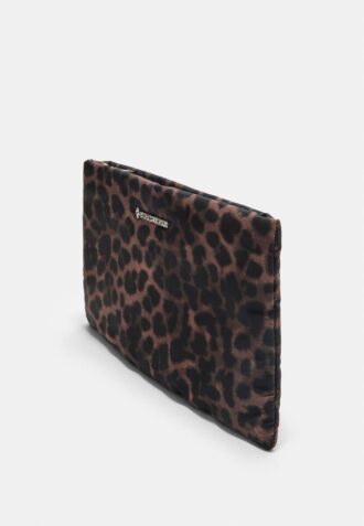 Trusă de toaletă cu imprimeu leopard și fermoar
