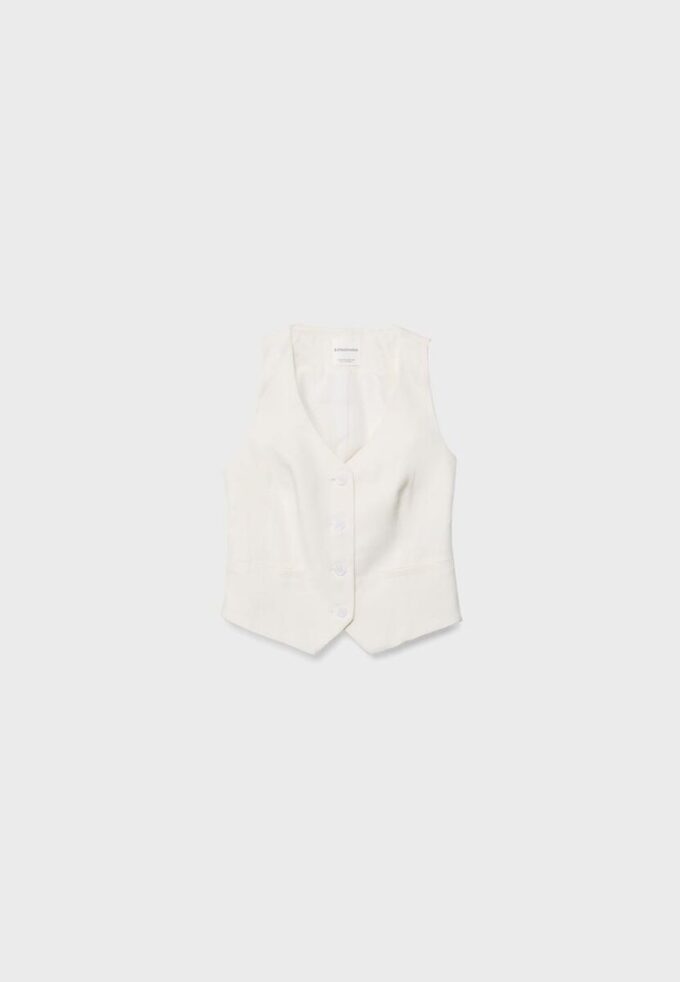 Vestă de articole de bază din amestec de in Vestă de articole de bază din amestec de in