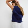 Vestă din tricot cu umeri căptușiți Vestă din tricot cu umeri căptușiți