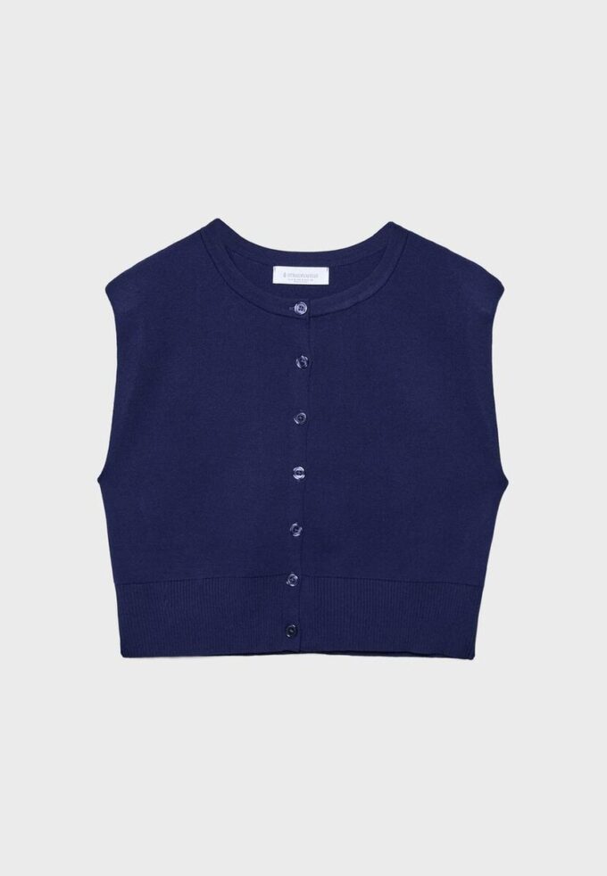 Vestă din tricot cu umeri căptușiți Vestă din tricot cu umeri căptușiți