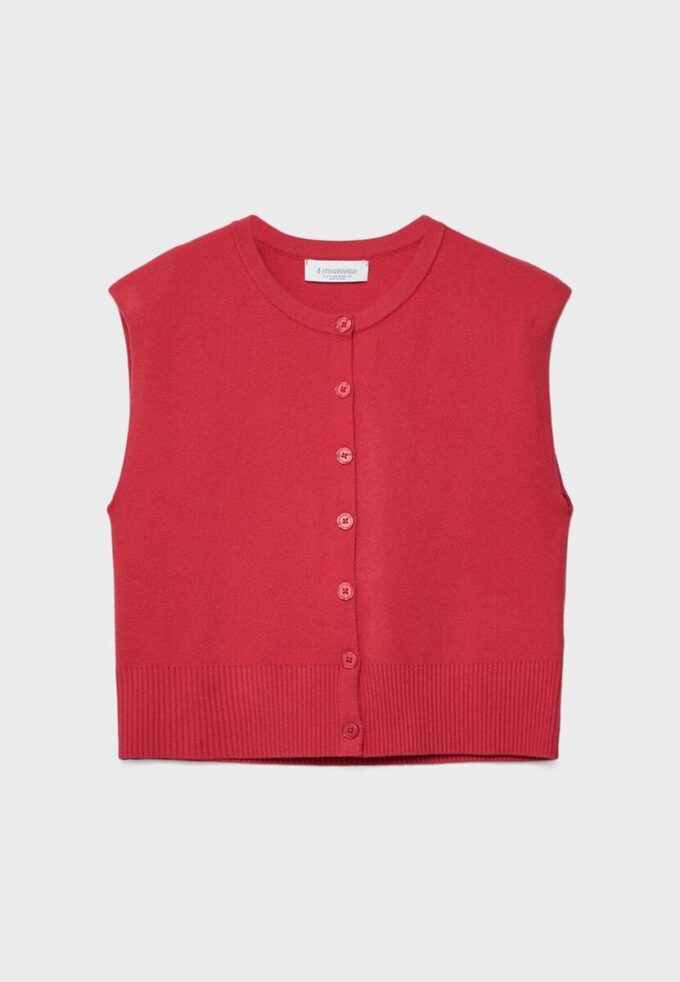 Vestă din tricot cu umeri căptușiți