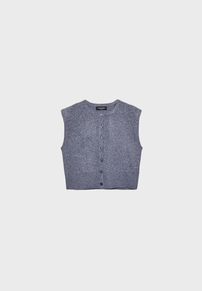 Vestă din tricot cu umeri căptușiți Vestă din tricot cu umeri căptușiți
