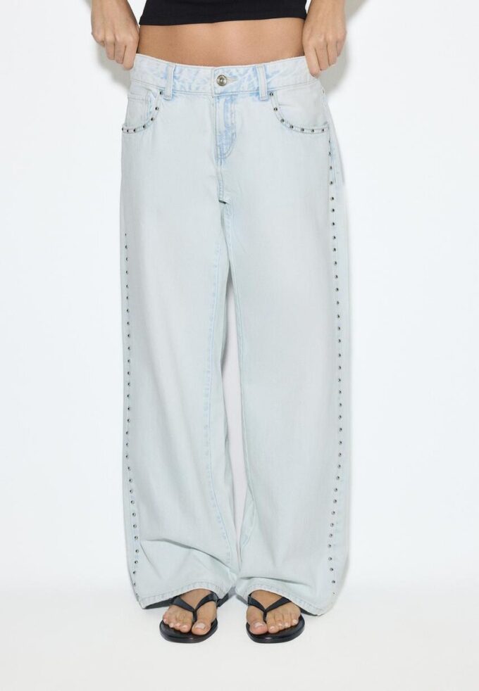 Wide Leg Loose Studded Jeans Wide Leg Loose Studded Jeans