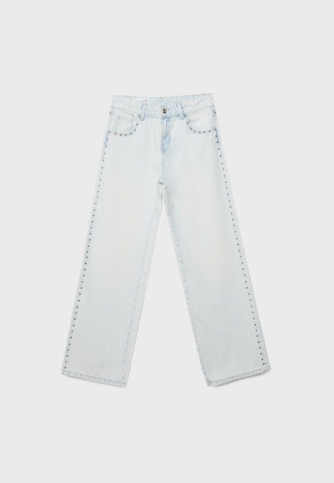 Wide Leg Loose Studded Jeans Wide Leg Loose Studded Jeans