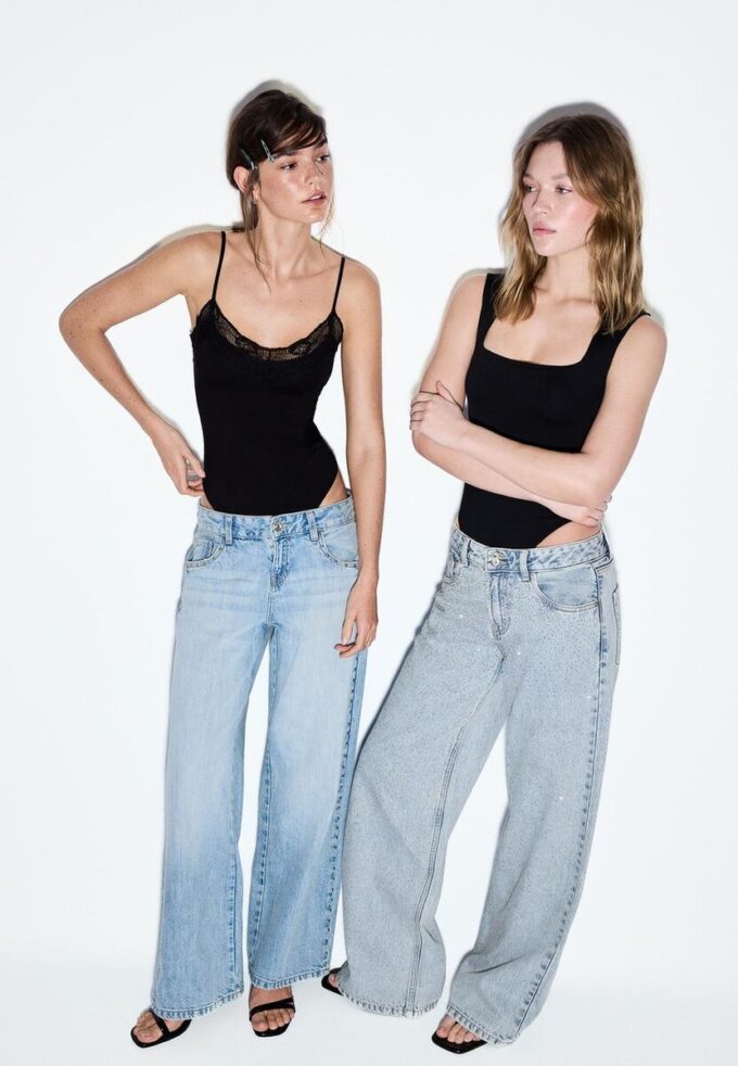 Wide Leg Loose Studded Jeans Wide Leg Loose Studded Jeans