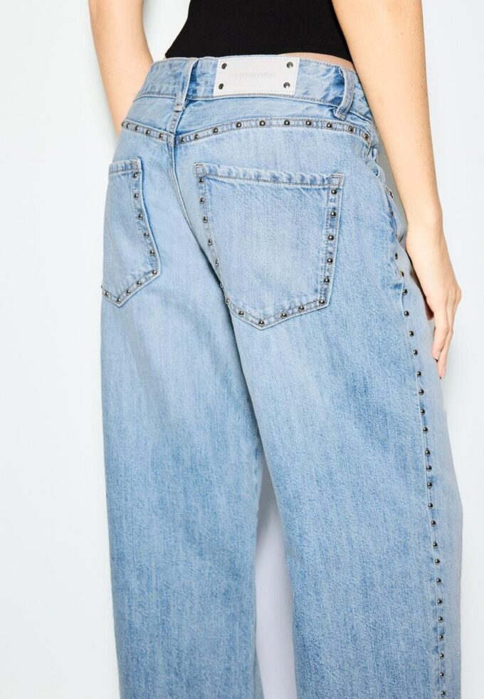 Wide Leg Loose Studded Jeans Wide Leg Loose Studded Jeans